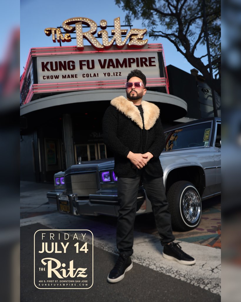 TONIGHT IS THE MUTHAFUCKIN NIGHT Y'ALL!!! @KungFuVampire will be performing LIVE here in our hometown of San Jose, CA at @TheRitzSJ for his #BlackheartMachine show! Don't miss out on the wickedness and fun and get your tickets ready! 😈😈😈