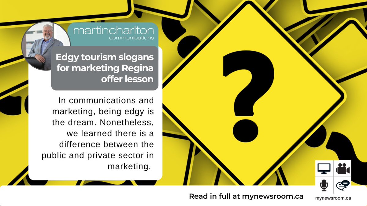 In communications and marketing, being edgy is the dream. Nonetheless, we learned there is a difference between the public and private sector in marketing. 

martincharlton.ca/edgy-tourism-s…