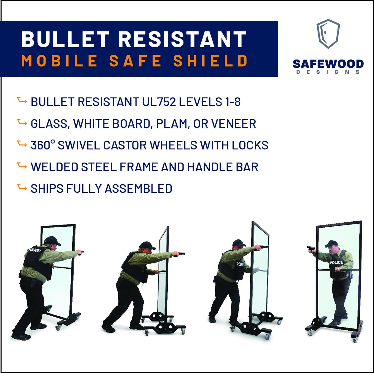 Our NEW Mobile Safe Shield is customizable with multiple material offerings to meet your security needs and design preferences. 

#shield #ballistic #ballisticshield #bulletproof #bulletresistant #safeschools #safebusiness #interiordesign #police #security #safety