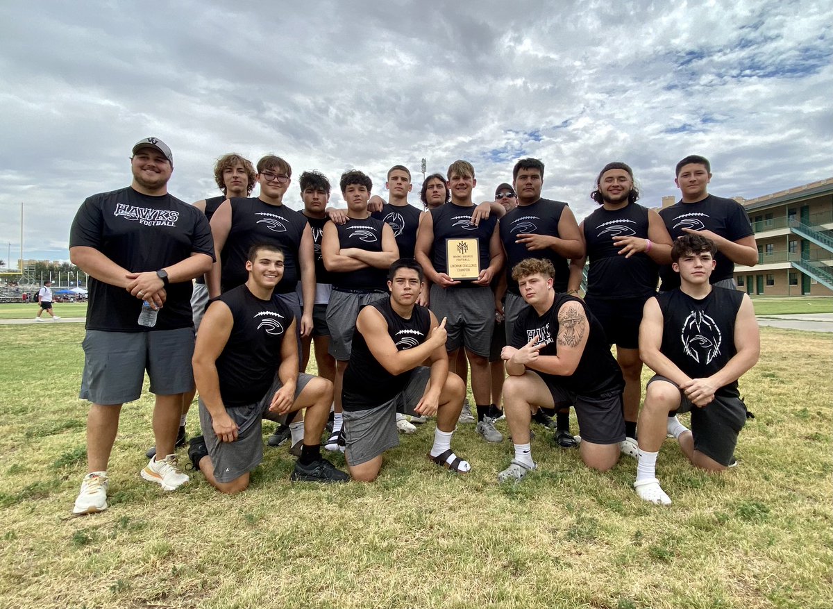 vvhsfootball's tweet photo. 2023 NMMI Lineman Challenge Champions!  Congratulations Volcano Vista Hawks! #GATA @nmmibroncos @PrepRedzoneNM @nmpreps https://t.co/cnwthD80vk