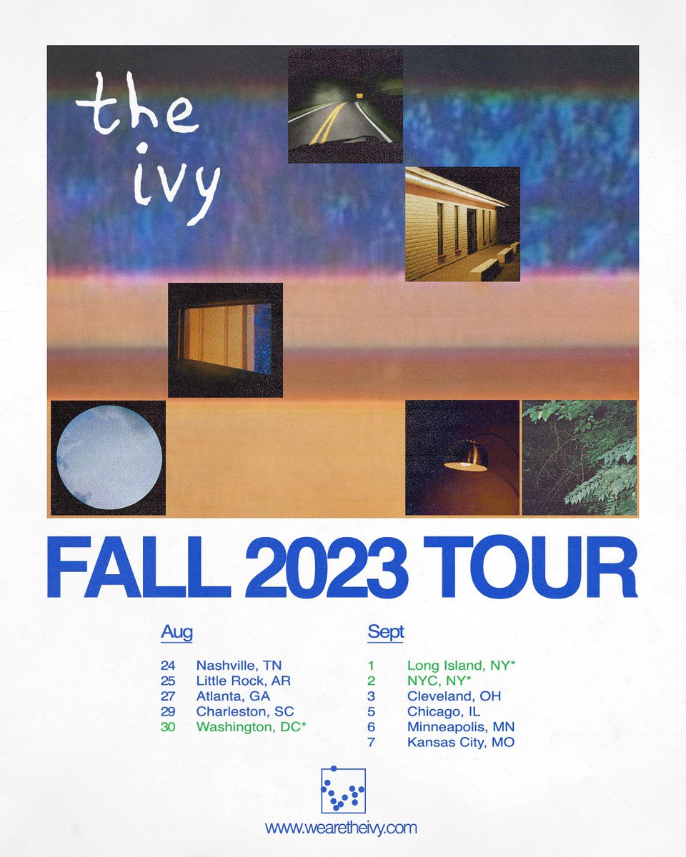 ALL TICKETS TO OUR FALL 2023 TOUR ARE ON SALE NOW!
new shows added in NY and D.C.

WE CAN’T WAIT TO SEE YOU!!
wearetheivy.com