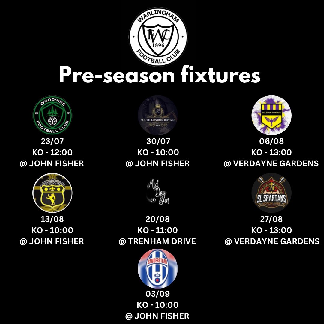 Pre season schedule finalised ahead of the 23/24 season ⚽️