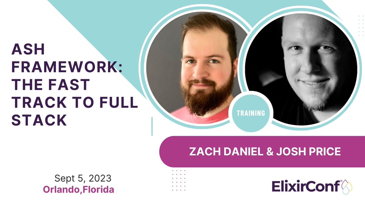 ElixirConf's tweet photo. Get into the fast lane 🚀 with @ZachSDaniel1 and @joshprice with their class, 'Ash Framework: The Fast Track to Full Stack' at @ElixirConf US 2023!

https://t.co/YnWsZ9zKd8

9/5 Orlando

#MyElixirStatus https://t.co/DR8Q3M9tVp