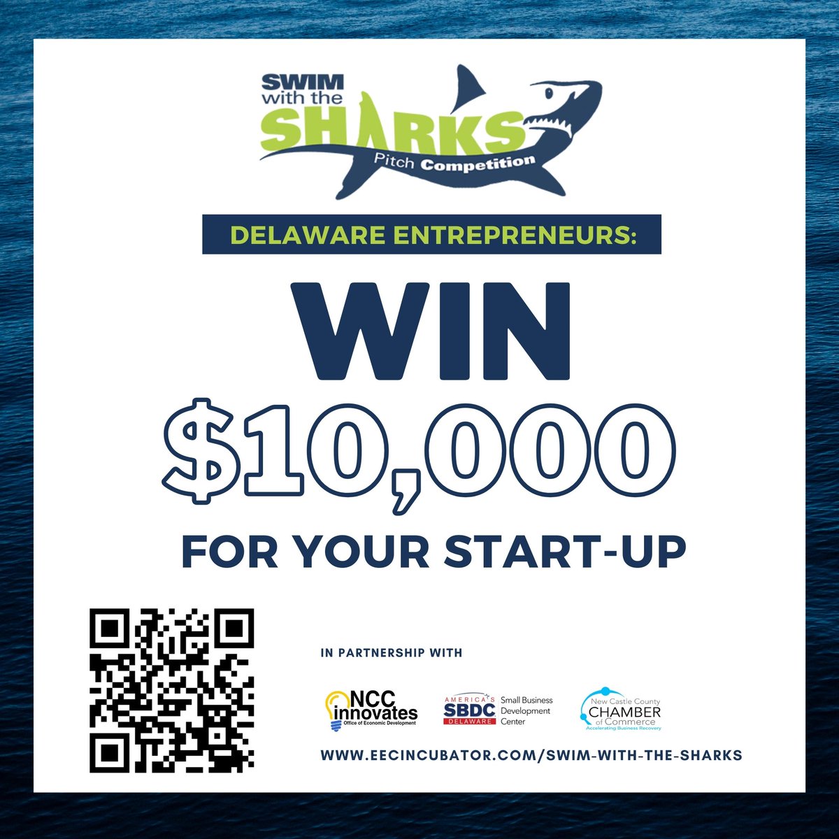 DELAWARE ENTREPRENEURS: WIN $10,000 FOR YOUR STARTUP! 💰 

Apply by August 1, 2023, at 11:59 p.m. EST: buff.ly/3NQzUxy 

Want to contribute a prize? Please email info@eecincubator.com or call (302) 737-4343. All contributions and sponsorships may be tax-deductible.