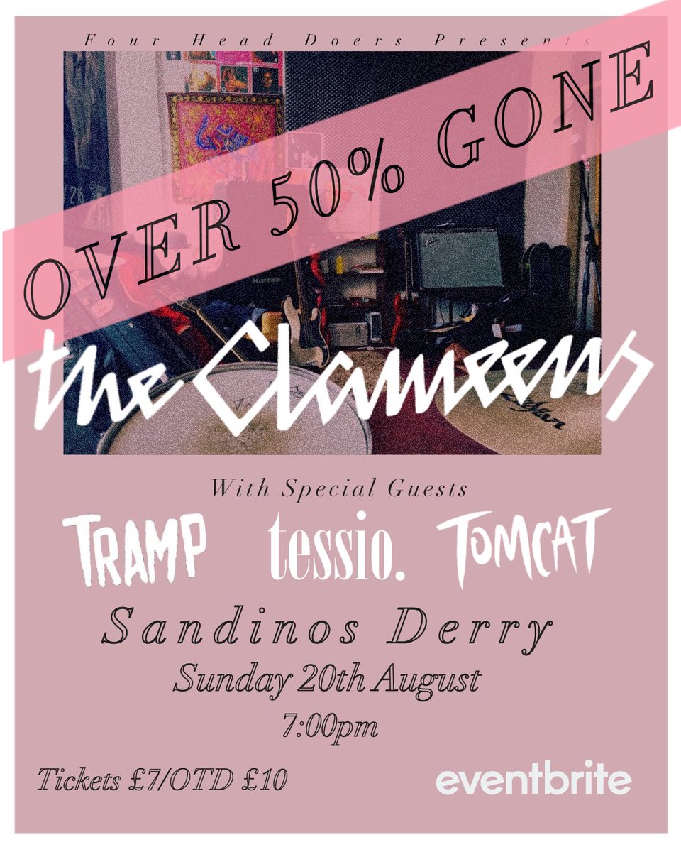 TICKETS ARE OVER 50% GONE! 😱If you haven’t already get on it buy yours before your disappointed. Once they are gone they are gone! 👋🏻
As we said before this will be the last ever time you will  see us 4 lads play together on stage as Hayden is moving to Australia 
Link in Bio