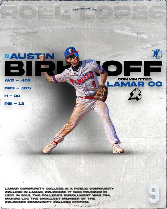 I am blessed to announce that I will be transferring to Lamar CC! Thank you to <a href="/CoachCarrasco12/">Roberto Carrasco</a> and <a href="/RNels_3/">Riley Nelson</a> for this opportunity to continue my athletic and academic career! 

Also shoutout to <a href="/CoachNellie25/">Brandon Nelson</a> and <a href="/WNPioneers/">WN Pioneers ⚾︎</a> for the awesome summer experience! #RollLopes