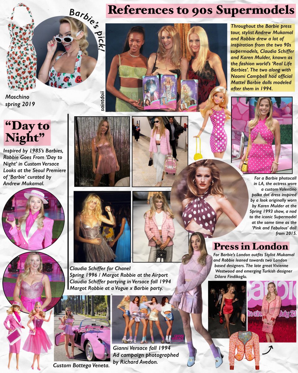 saintdoII's tweet photo. with the barbie press tour coming to an end i did a style analysis on margot robbie’s looks throughout the promotion of the movie ༺♡༻ https://t.co/SAM0muXYJv