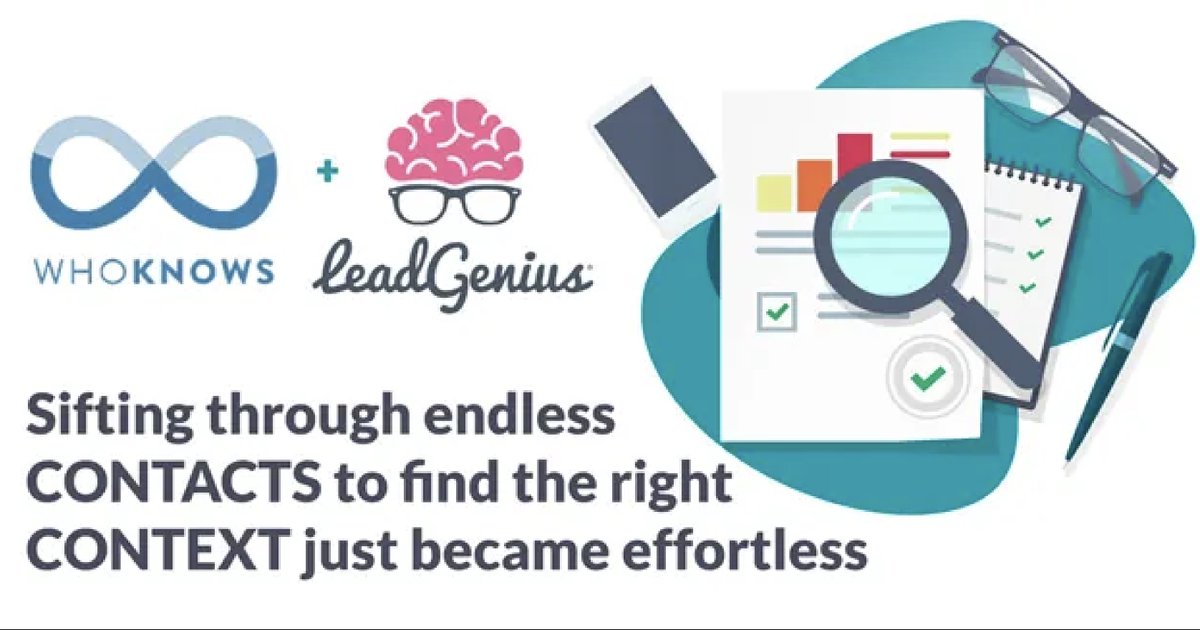 📢⚡ 🔴 [NEWS FLASH] LeadGenius Acquires Software Assets of WhoKnows, Deepens Sales Intelligence Capabilities

Read Press Release👉 finance.yahoo.com/news/leadgeniu…

#Innovation #CustomerEngagement #PredictiveAnalytics #sales #data finance.yahoo.com/news/leadgeniu…