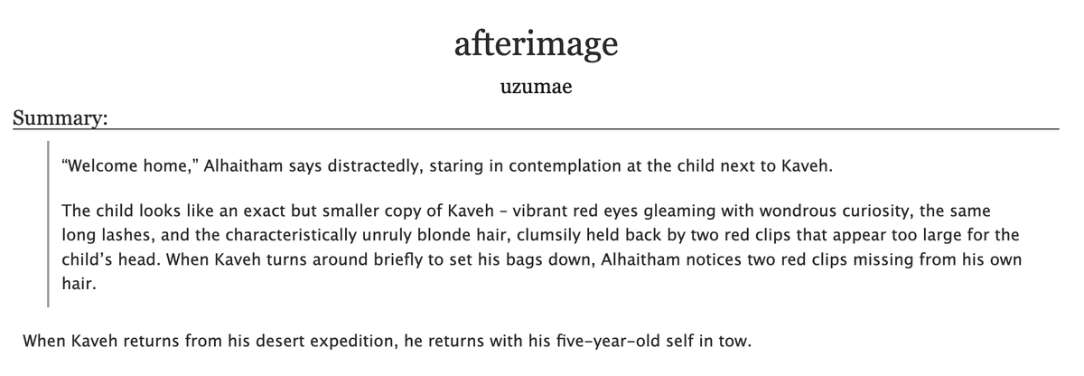 uzumaeee's tweet photo. afterimage | 🏛️🌱 #kavetham fic | 5.4k

written for #kavethamweek2023 for the prompt "younger selves" 
@kavetham_week 

https://t.co/UmL1E4pl88 https://t.co/3EDldgGmGs