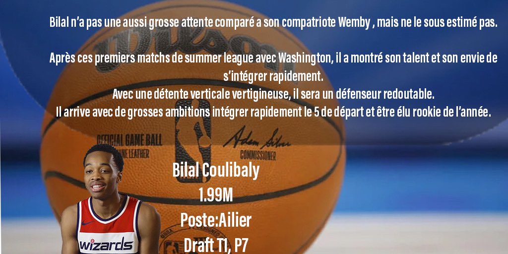SorareAllan33's tweet photo. Bilal Coulibaly 🇫🇷✨

Jeune prodige qui arrive en NBA 

Pas encore disponible a l’achat mais risque d’être assez haut au début des ventes.

#sorare #SorareNBA #NBA https://t.co/y5OLHXcaPv