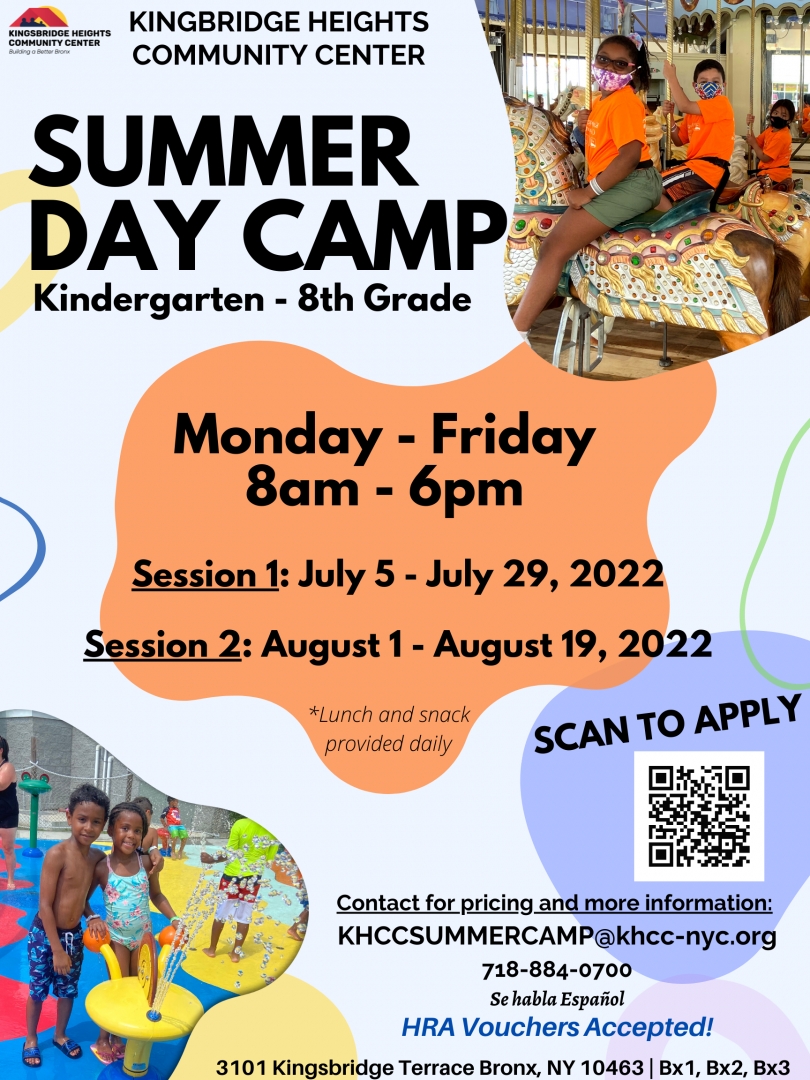 CrusadersRights's tweet image. Kingsbridge Heights Community Center Summer Day Camp Session 1 is currently now in session! Session 2 starts August 1st! HRA Vouchers accepted! Lunch and Snacks Daily! Contact them below! #SummerCamp #kingsbridgeheights #khcc #summerdaycamp2023