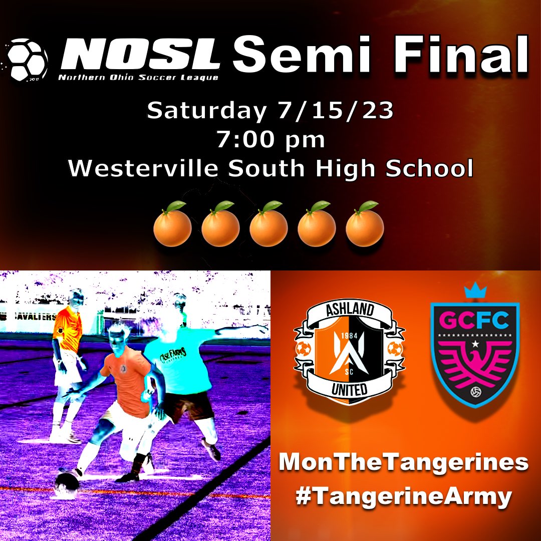 🍊TOMORROW🍊
NOSL semi final match away to GCFC! Kickoff at 7:00 PM!
#TangerineArmy