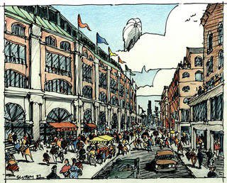 MLBcathedrals's tweet photo. Comiskey Park II (now Guaranteed Rate Field) opened in 1991 and Camden Yards opened in 1992, but before all that, there was proposal to build a retro ballpark for the #Whitesox  facing downtown called Armour Field. It was ignored. https://t.co/ddKMaHnUzP