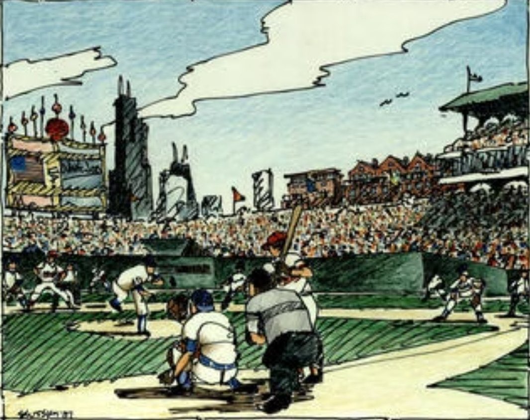 MLBcathedrals's tweet photo. Comiskey Park II (now Guaranteed Rate Field) opened in 1991 and Camden Yards opened in 1992, but before all that, there was proposal to build a retro ballpark for the #Whitesox  facing downtown called Armour Field. It was ignored. https://t.co/ddKMaHnUzP