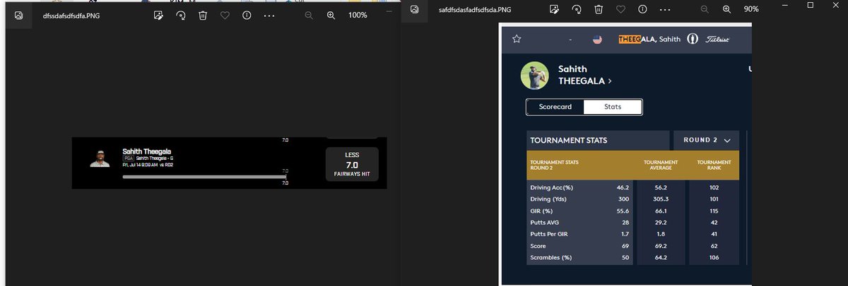 GslukeDfs's tweet photo. Now that we have definitive proof, what do you have to say @PrizePicks? The tour sanctioning the event has all of these guys at lower #'s than your site. On the PGA shot tracker its also clear that these guys hit less fairways than you claim.
 
Make this right for the community. https://t.co/LpiY6U3V1v