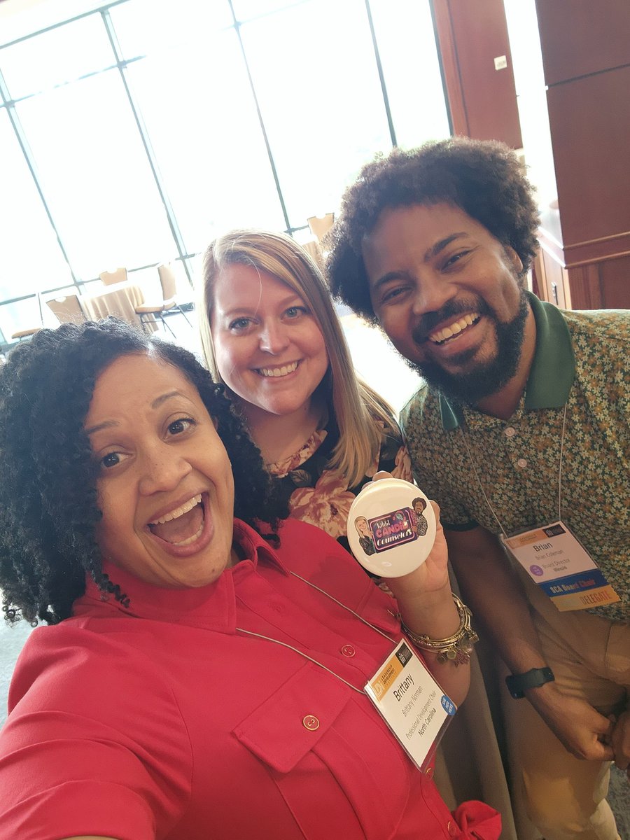 OMG...It's really them!!! Shout out to @CounselorCarter @MrBrianColeman for my new #CandidCounselors button 🤩 #ASCALDI23 #ASCA23