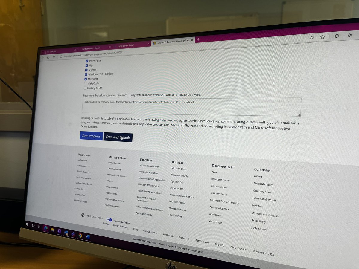 finberryprimary's tweet photo. That’s it, 🤞 @MicrosoftEDU Showcase application submitted for the new school year! Congratulations to our fabulous Headteacher @SRisley18 &amp; @StellaScharing1 &amp; the team for another great year of providing #equitable learning opportunities for all our children #MIEExpert https://t.co/tzsb1ggDbj