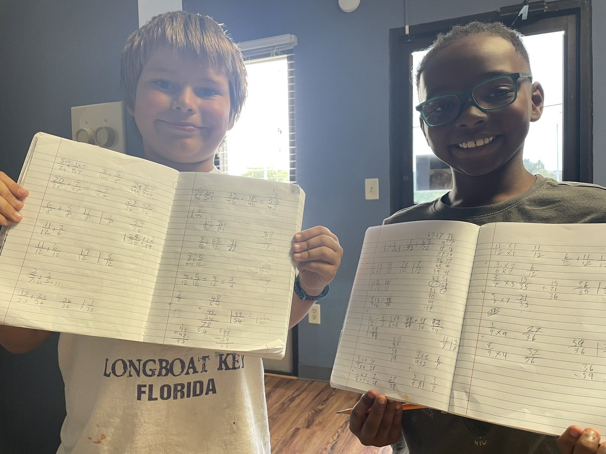 JessDCunningham's tweet photo. Summer ☀️ is better when you can guide learners to do hard things and they ask for it! These guys rocked estimating and adding fractions today! I’m so proud to be their summer camp teacher! #teacherlife #domath https://t.co/BGhqN1on5S