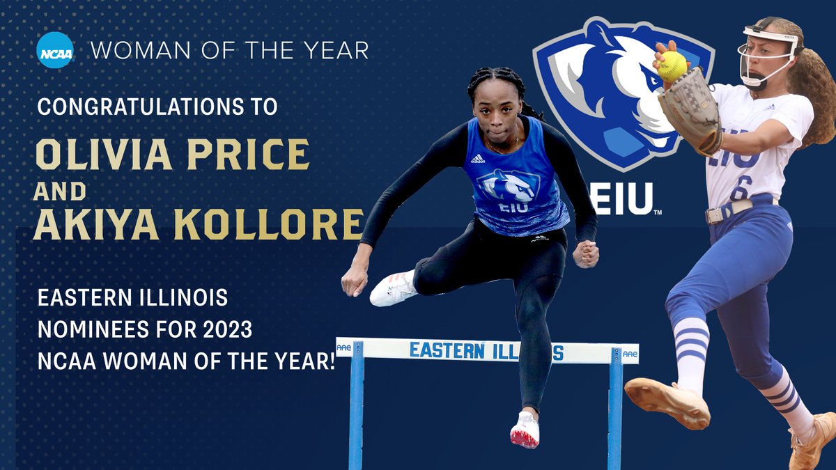 Olivia Price from @EIU_Softball and Akiya Kollore from @EIU_TF have been named this year's @EIU_Panthers nominees for the NCAA Woman of the Year Award... Both wrapped up strong springs for the Panthers Release 🥎👟👀⬇️ eiupanthers.com/news/2023/7/14…