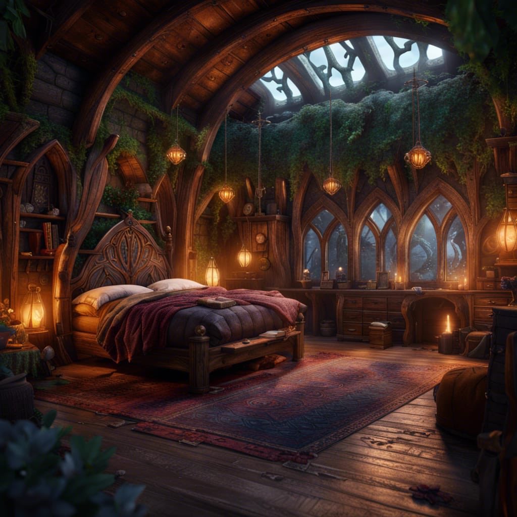 "Cozy elven room" - made with <a href="/NightCafeStudio/">NightCafe Studio</a> 

creator.nightcafe.studio/creation/ucgYs…

#aiart #nightcafe #digitalart