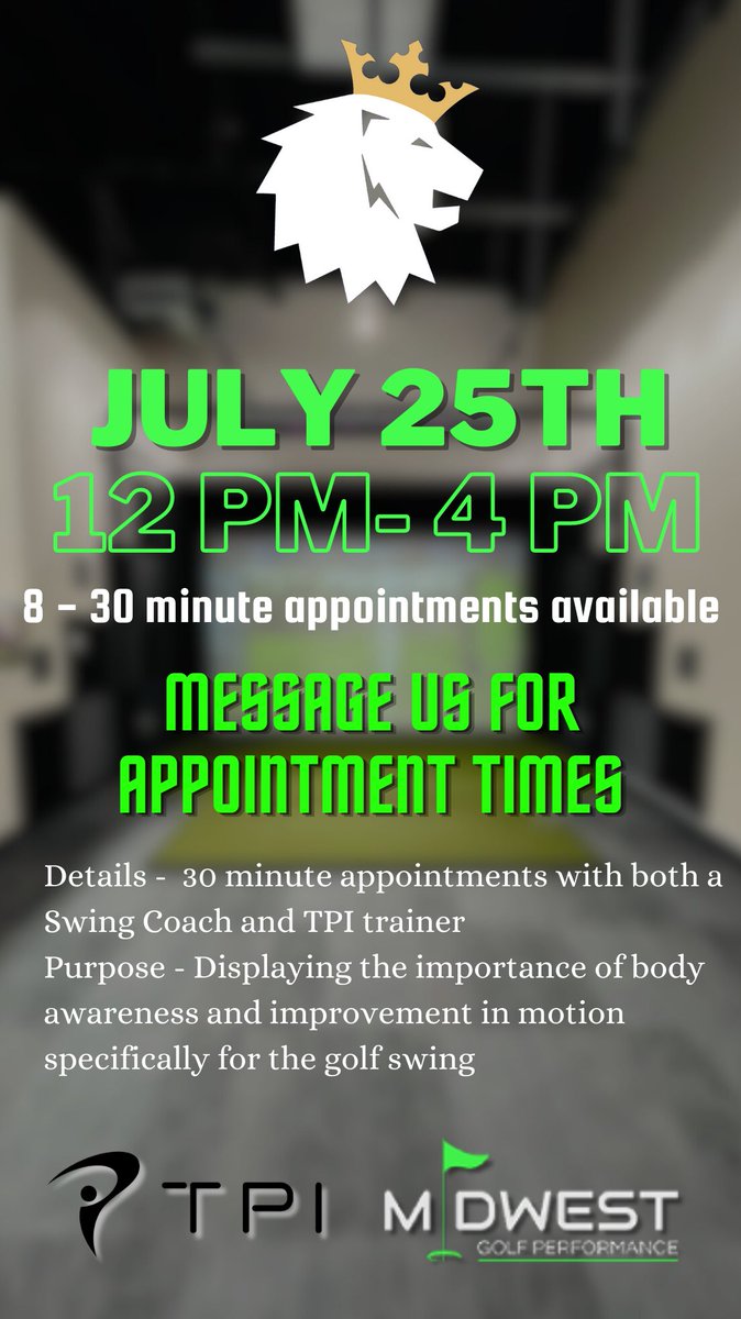 Sign up for a free screening with TOI certified trainer from Midwest Golf Performance.