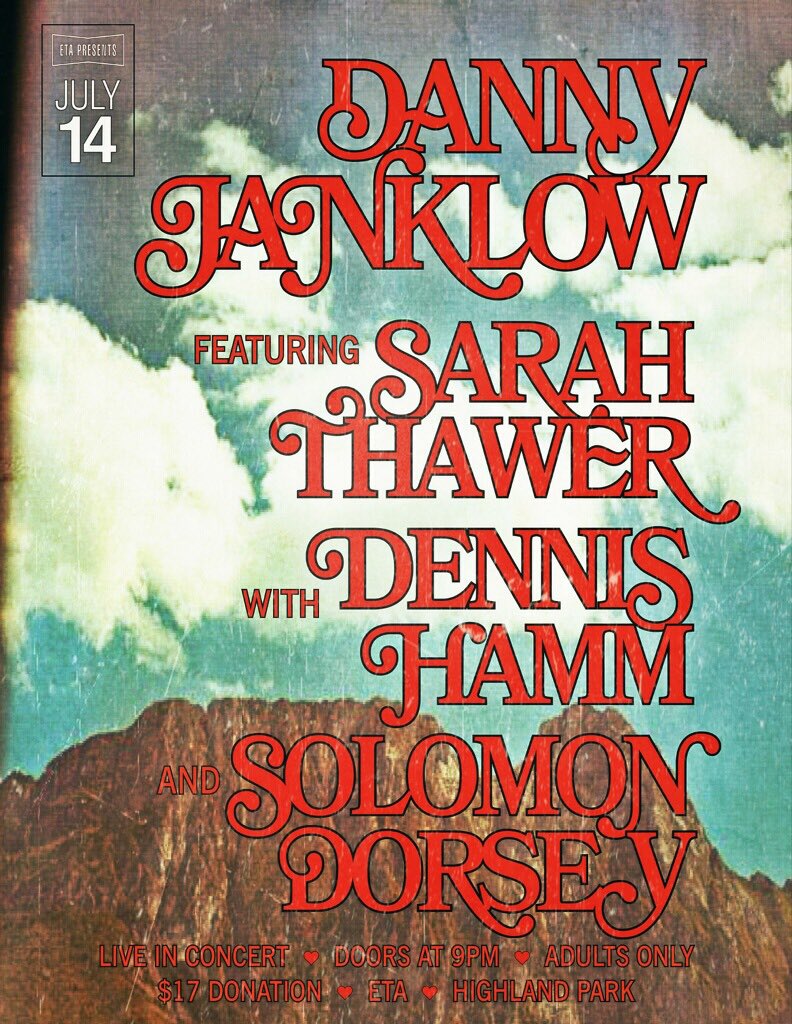 Tonight at ETA in Highland Park! 9pm