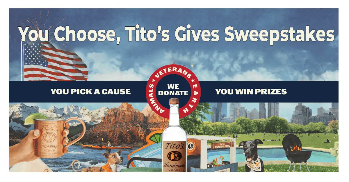 GooseGiveaways's tweet photo. Want to win big and do good? ๐ Enter the 'You Choose, Titoโs Gives' Sweepstakes! Win a trip, get Titoโs merch, and help a cause. Daily entry, ends 7/15, US only. Join now ๐ https://t.co/XSjAF2PCBF
#DoGoodWinBig #TripGiveaway #TitosMerch #CharitySweepstakes #DailyEntry https://t.co/k9nCM6PpKu