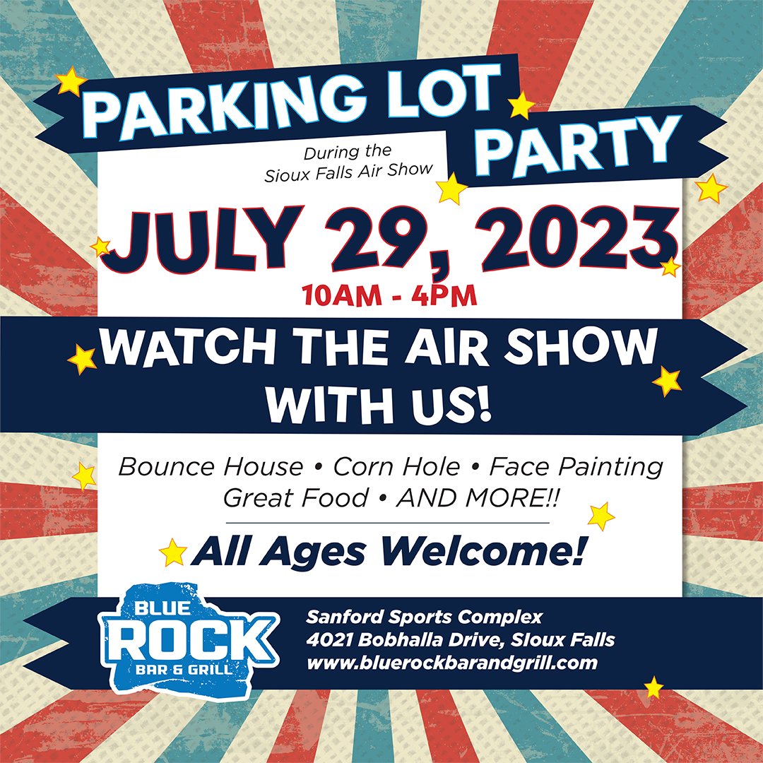 Join <a href="/BlueRockSF/">Blue Rock Bar & Grill</a> for a Parking Lot Party on July 29! 🎉

It'll be a fun family event where you'll be able to watch the airshow, play games eat great food and more.

Learn more: bit.ly/3NU9hYh

#SanfordSports
