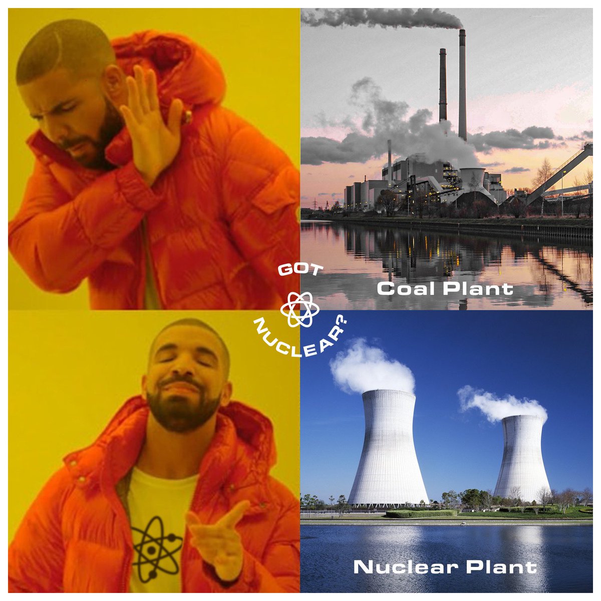 GotNuclear's tweet photo. No words necessary! We'll let Drake handle this one. #NuclearEnergylsCleanEnergy #NewClearAir #NuclearSavesLives #SaveNuclearsLife #GotNuclear#NuclearEnergy #NuclearPower #CleanEnergy #ClimateChange #AirPollution https://t.co/n6LQPGMOAr