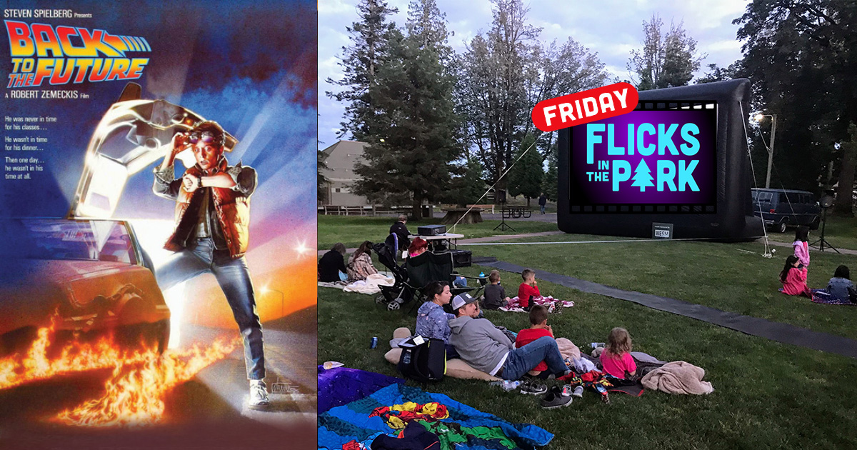 Grab your time traveling Delorean and join us tonight at 9PM in Pioneer Village for a free showing of Back to the Future!