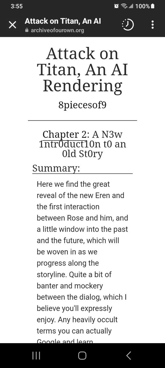 melancholyrosy's tweet photo. Eren stars in #aotair on #ao3 #chapter2 has been updated! Sorry it took a whole month, I have been busy talking to people in the media. It is free to read, so GO!!! Leave me kudos as well, it makes me feel nice lol #SciFiFri #dystopianfantasy #ai #amateurwriter #Writer #story https://t.co/uUy8rYJitW