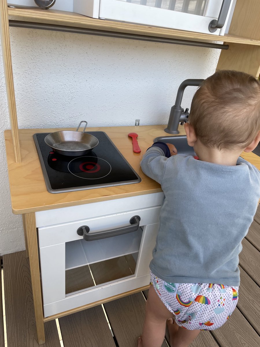 tk_hammond's tweet image. Tell me you’re a climate activist without telling me. 🌍 🪧 When looking for 2nd-hand toy kitchens, I only considered ones with induction cooktops. ⚡️☀️🔋Here is #StryderKai in his rainbow #ClothDiapers! #Pride #AllElectricHomes #ElectrifyEverything #Solar #BuyNothing #ZeroCarbon