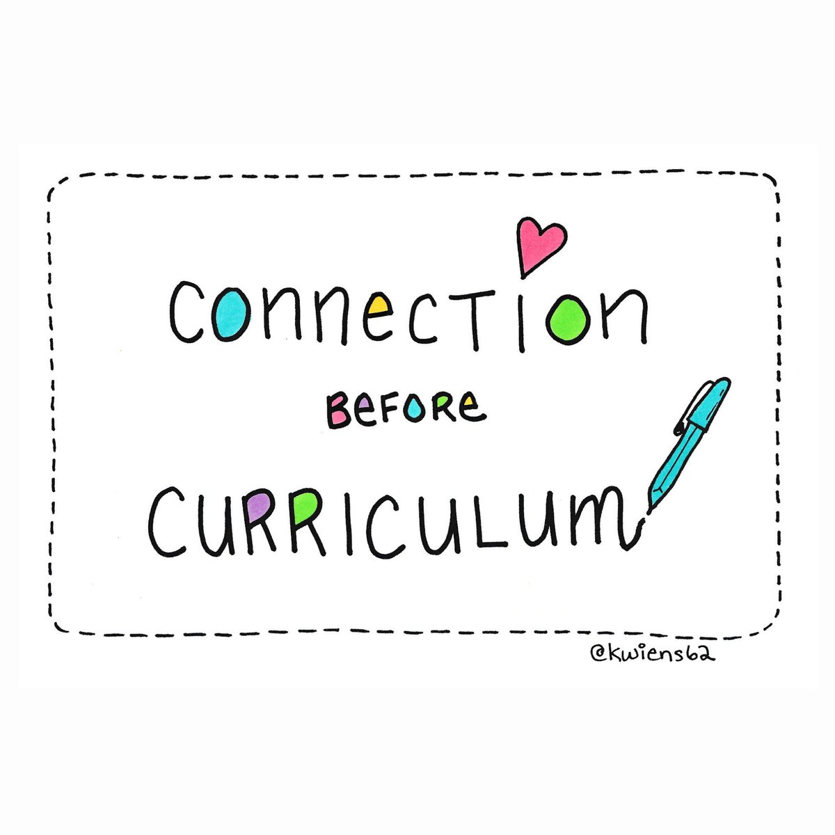A gentle reminder that relationships are a BIG part of learning. As we gear up for the next school year, let’s keep discussing the importance of building strong connections with students.
Sketchnote via <a href="/kwiens62/">Kristin Wiens</a>
