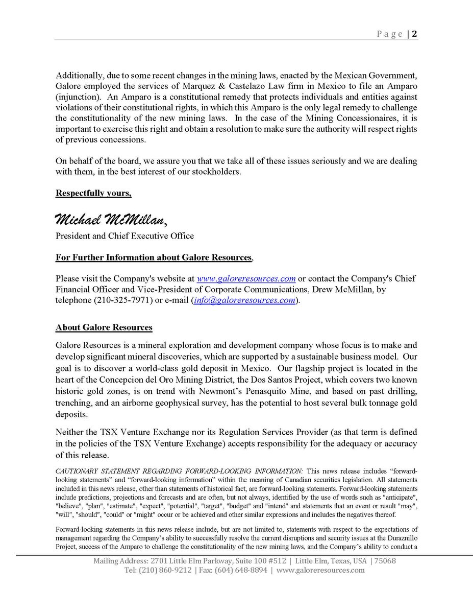Galore Resources Inc tweet media
