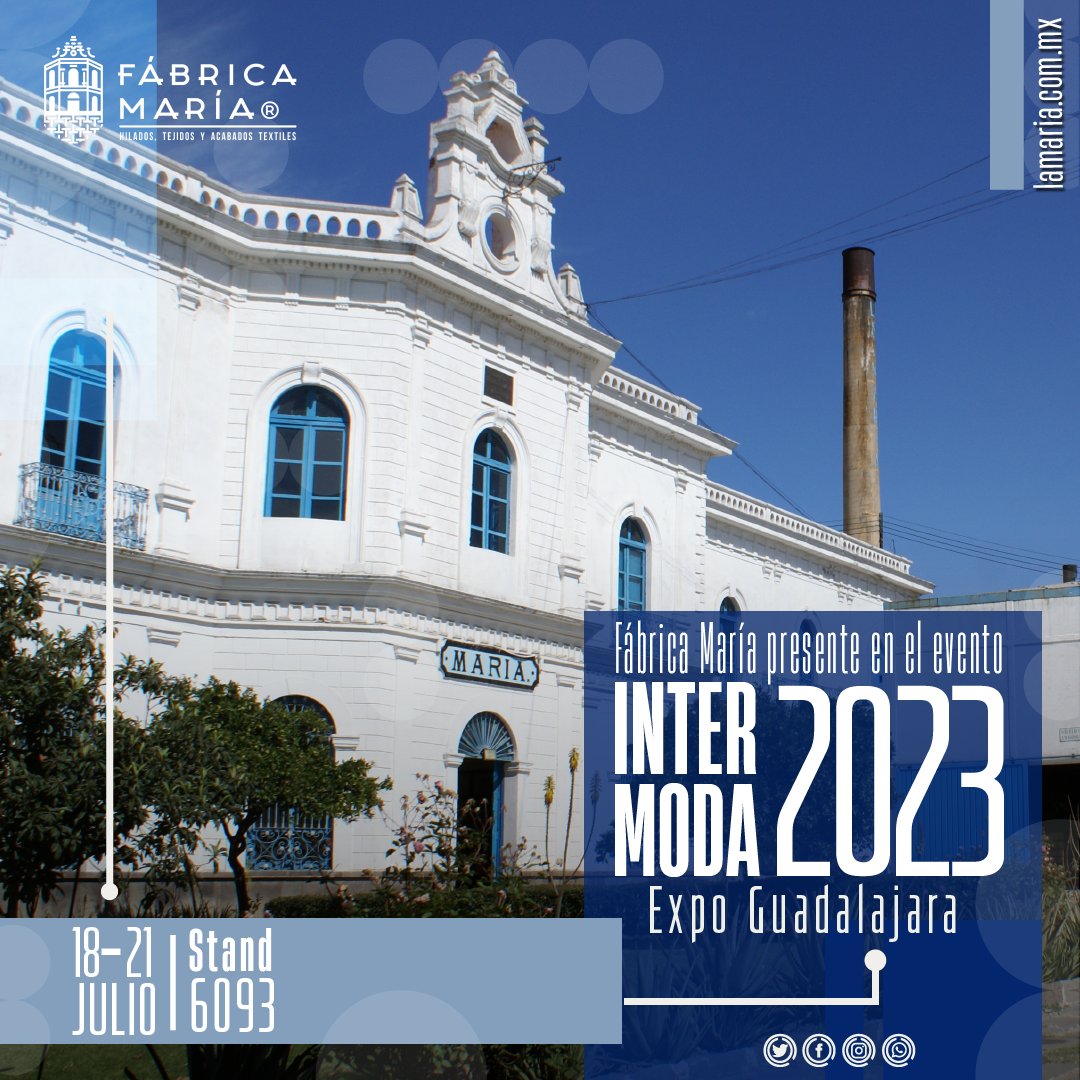 lamariapuebla's tweet image. ¡Visítanos del 18 al 21 de julio 2023 en Expo Guadalajara, el mejor escaparate de negocios de la moda de Latinoamérica.🛍
Estaremos en el stand 6093.🙋‍♂️
👉intermoda.com.mx
👉lamaria.com.mx
📞222 224 4241
#fábricatextil #fábricamaría #intermoda #expoguadalajara