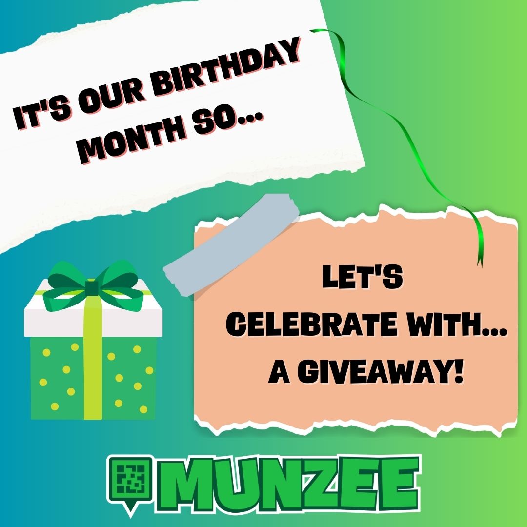 Munzee's tweet photo. In celebration of it being our birthday month, we're hosting a giveaway! Join in for a chance to win an awesome prize! To enter: Like this post and comment below letting us know what makes Munzee special to you! Leave your username so we can reach out to the winner! #MunzeeOn https://t.co/q7LhJgYQ19
