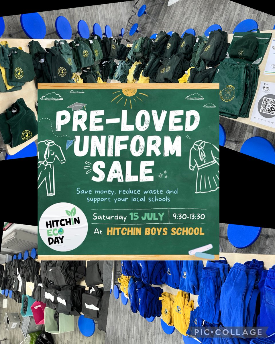kazslevin's tweet photo. @whitehilljunior @HighburyInfants there is absolutely shed loads of preloved uniform available for both schools - get down to HBS on Saturday to grab a bargain! Other Hitchin primaries and HBS are also selling uniform too :) https://t.co/xj6GkWwjBS