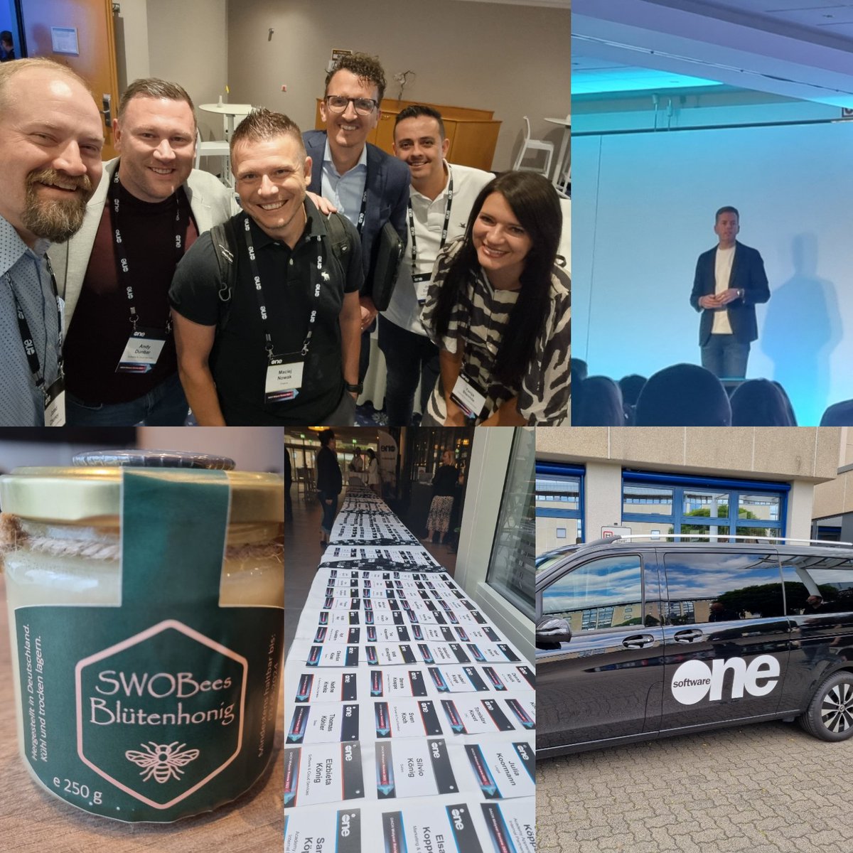 Andy_Dunbar's tweet photo. Just reflecting back on a very busy (but productive) week in Leipzig, with @SoftwareOne Software & #Cloud Services global leadership team & EMEA LT. It was also @SWO_DACH Midyear KO - humbled to work with some truly phenomenal #SWOmies. I also won some #SoftwareOne honey #SWOBees https://t.co/fWJXk3GGb2