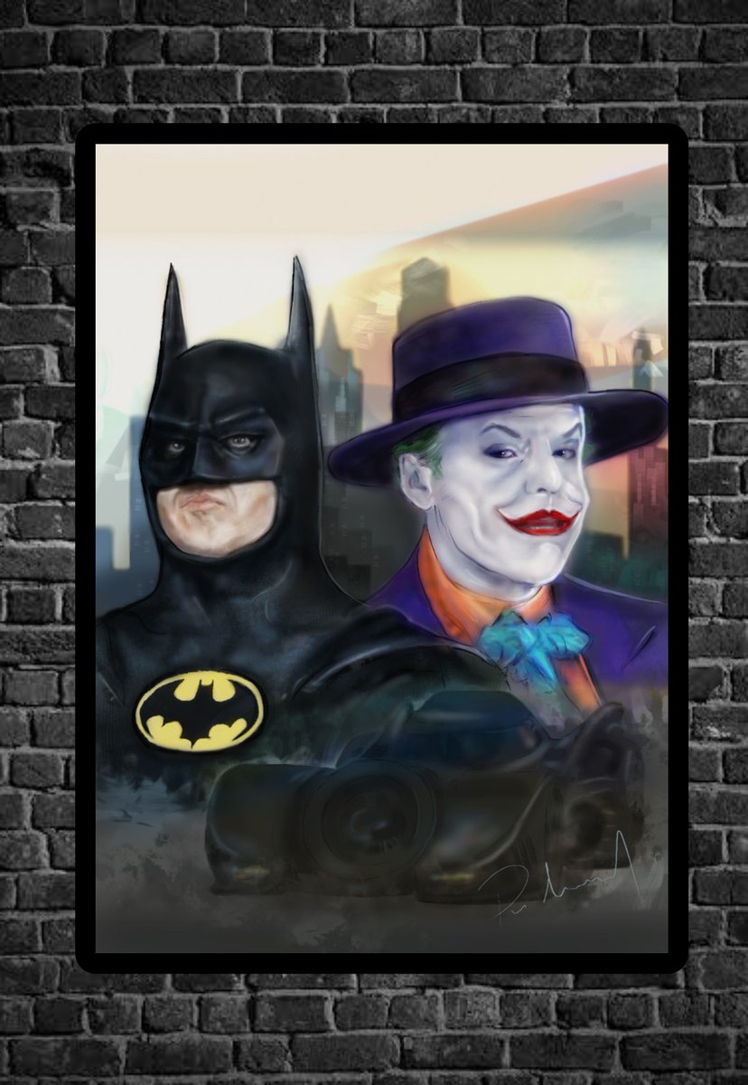 Here we have my finished painting in tribute to the excellent Batman 89 film starring the Mighty Keaton and Jack Nicholson. 🎨
Hope you guys enjoy this one! Please feel free to share and retweet!
#art #FanArtFriday #batman89 #batman #dcuniverse #WarnerBros