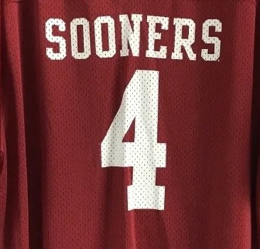 KREFsports's tweet photo. Who’s the first player you think of when you see this No. 4 OU jersey? https://t.co/B2KBUttR30