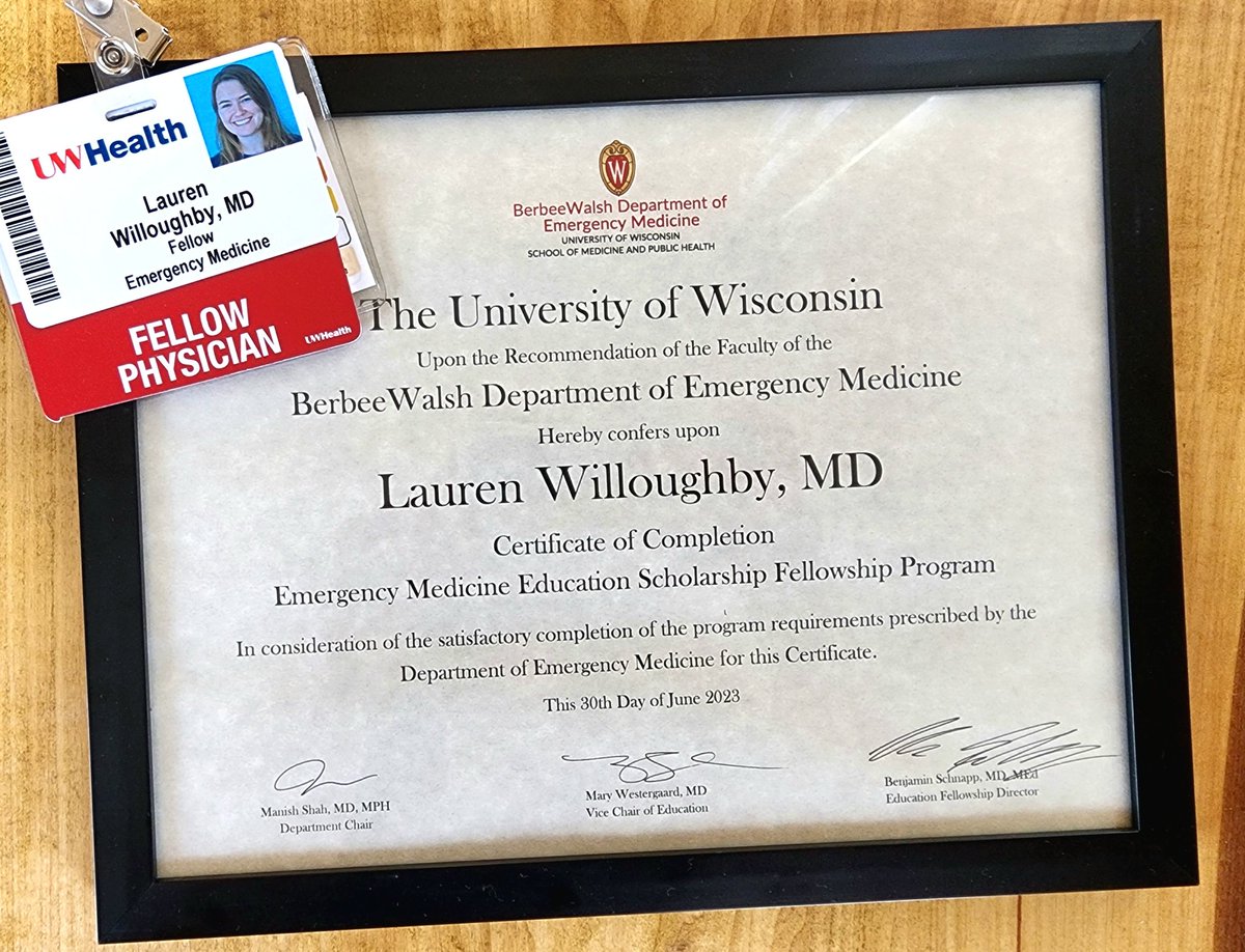 Lauren Willoughby, MD (@laurwilloughby) on Twitter photo Spent the past year learning from the best! MedEd Fellowship ✔️
<a href="/schnappadap/">Benjamin Schnapp, MD MEd</a> <a href="/UWEmerMed/">Univ. of Wisconsin Emergency Medicine</a> Spent the past year learning from the best! MedEd Fellowship ✔️
<a href="/schnappadap/">Benjamin Schnapp, MD MEd</a> <a href="/UWEmerMed/">Univ. of Wisconsin Emergency Medicine</a>