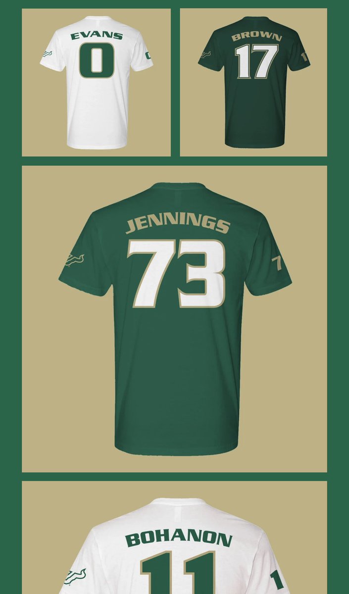 Support our Bulls athletes today and sport a sweet @southflstrong player jersey shirt for the upcoming @USFFootball season🤘 Collect the whole set❗️ ✅ @donovan_blu ✅ G. Bohanon ✅ @byrumbrown17 ✅ @DaeDae_800 🔗 southfloridastrong.com/usf-donovan-je… All proceeds of our Fowler Ave…