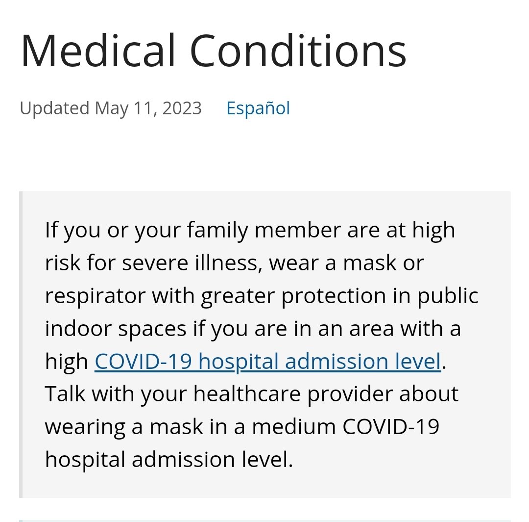 Today's a great day to remember that, if you need a doctor's note to wear a mask at work: 1. The CDC has helpfully provided a list of high risk conditions which can necessitate masking in order to protect yourself or a loved one, and... 2. Many of them are very, very common.