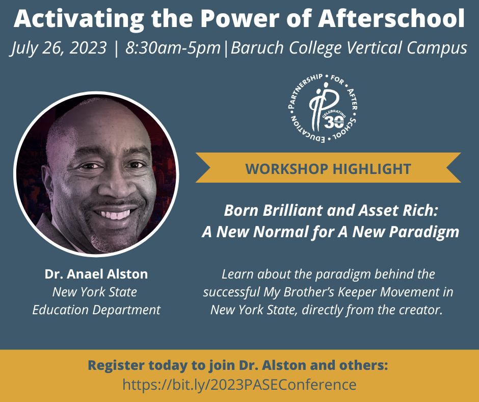 I'm excited to lead a workshop at @pasesetter’s Conference on 7/26 at Baruch College’s Vertical Campus! Join me, the other workshop presenters and speakers, and afterschool professionals from across NYC for a day of learning and connection: bit.ly/2023PASEConfer… #PASECon23