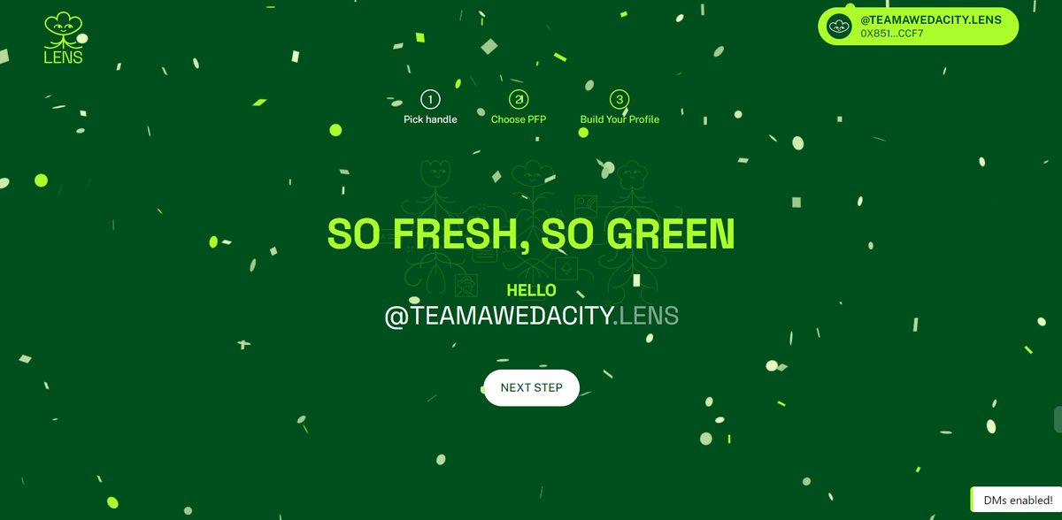 Gm💃

Yeahhhhhhy, we minted our Profile NFT on @lensprotocol 🌿

Follow us on Lens:  lensfrens.xyz/teamawedacity.…

 #OwnYourDigitalRoots #awedacity