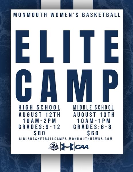 Still time to attend camp with the Hawks! Check out all the details and get registered here: girlsbasketballcamps.monmouthhawks.com