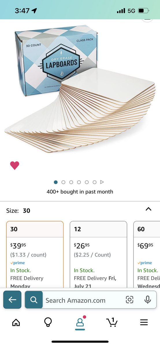 I'm hoping an angel donor will see this and help!  I teach 4th grade math to 103 students.  These boards typically last me a good 4 to 5 years.  This year is the year to replenish, because I no longer have enough boards for my students.
#clearthelist 

amazon.com/hz/wishlist/ls…