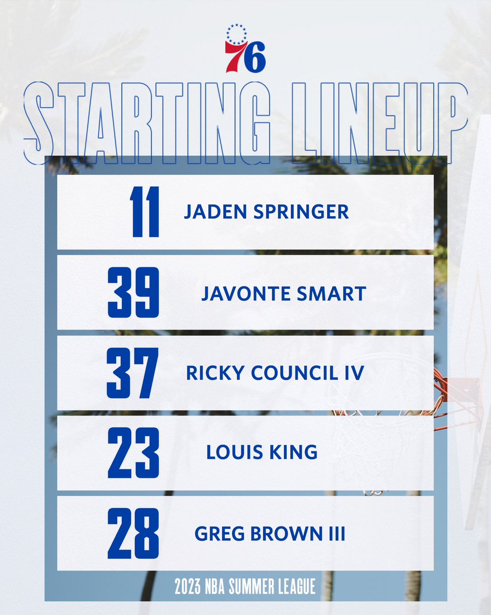 RT @sixers: tonight’s starting five: https://t.co/Nj2QwF83CZ