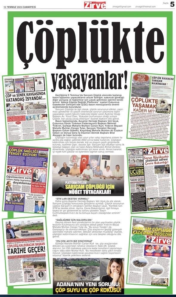 Teşekkürler Zirve Gazetesi
⁦<a href="/csbgovtr/">T.C. Çevre, Şehircilik ve İklim Dğş. Bakanlığı</a>⁩