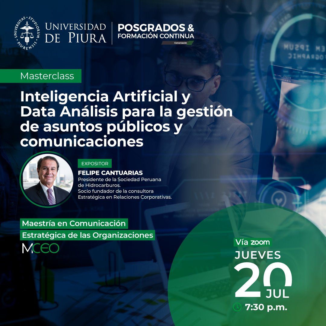 Participa de esta masterclass online, donde se abordará cómo la IA y la Data Análisis puede impactar en la gestión de la comunicación corporativa.
📌Regístrate, aquí: shorturl.at/aiWYZ
#MceoUdep